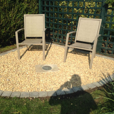 gravel seating area in gloucestershire