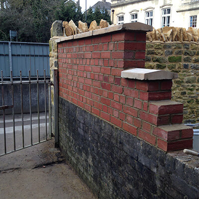 brick wall driveway gloucestershire
