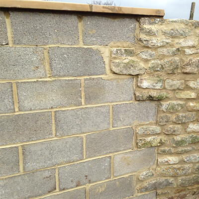 brick and stone wall gloucestershire
